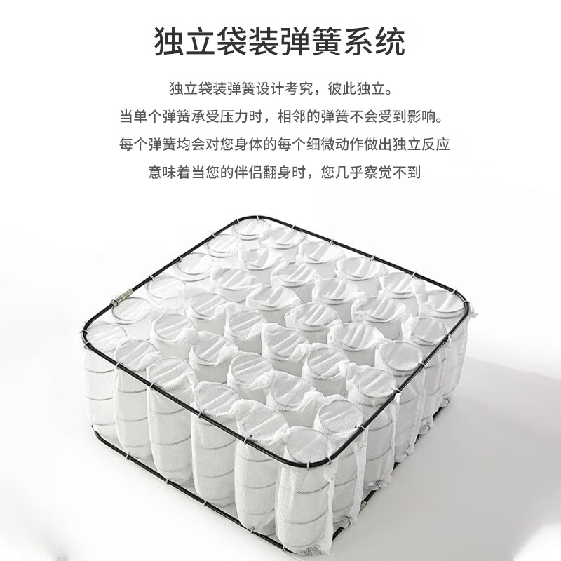 龙翔全拆式水洗记忆棉独立袋装弹簧席梦思软硬垫主卧1.81.5硬家用床垫 A6独袋+豆基+记忆棉+黄麻棕 24CM 2000*2200