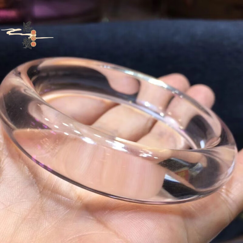 思赞 天然白水晶手镯 近全净体女款 饰品手镯 54圈口