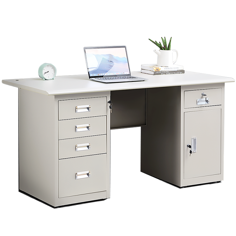 驰界 钢制办公桌铁皮桌写字台员工桌学生桌校用医用桌电脑桌职员桌财务桌写字台