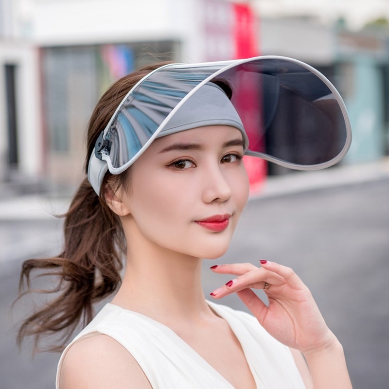 栀锦大镜片遮阳帽夏女士休闲太阳帽防飞沫空顶帽透气大沿帽骑行帽子 黑色 适合56-58cm头围左右