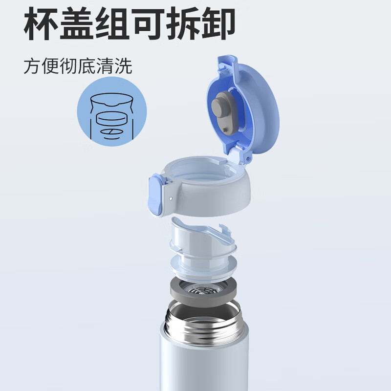 乐扣乐扣（LOCK&LOCK）弹跳盖保温杯男女杯子316L不锈钢大容量便携学生保冷【年会福利】 白色 430ml