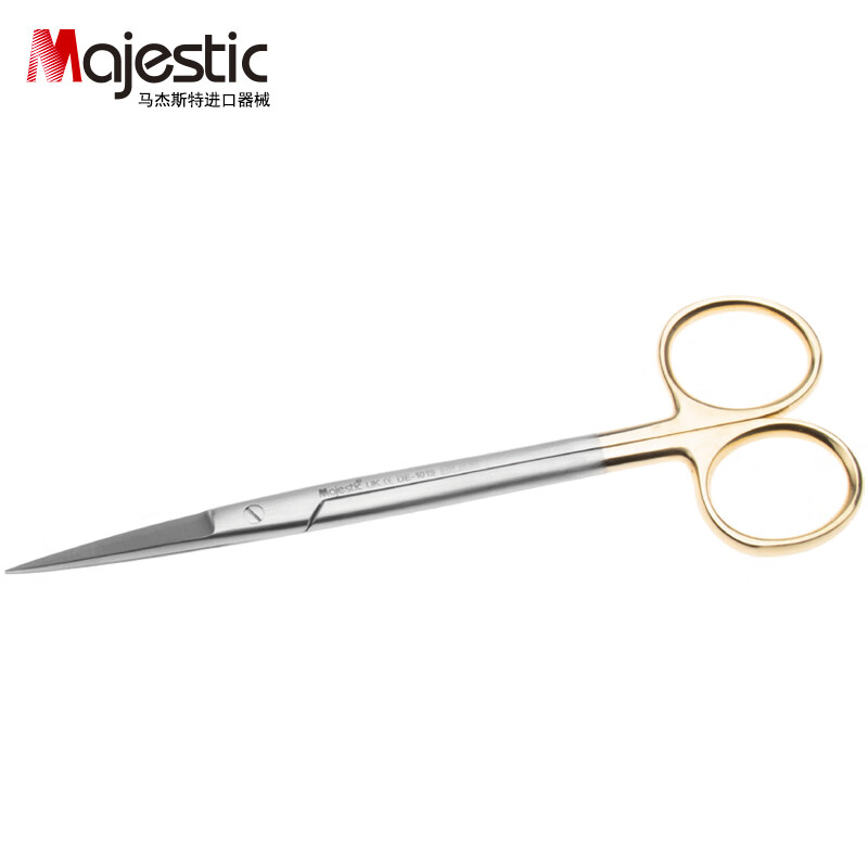 马杰斯特(majestic)牙科工具精细手术剪刀直尖弯圆头外科综合组织剪子