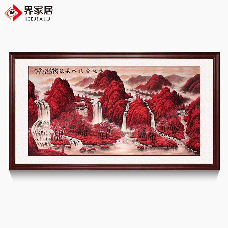界家居油画(jiejiajuyouhua)名家字画手绘真迹鸿运当头水长流客厅办公