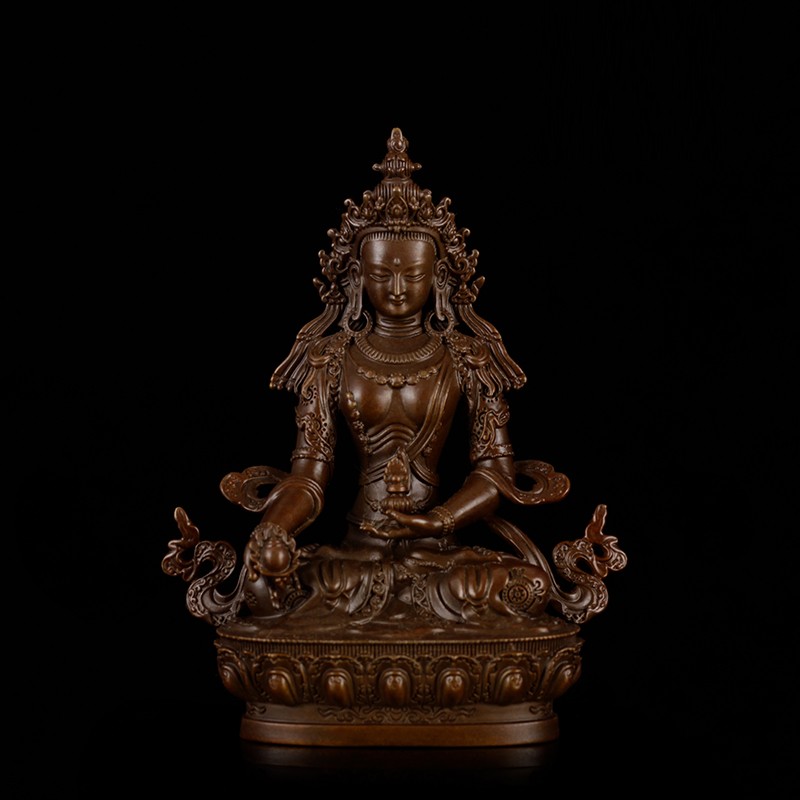 聚玄轩彩绘密宗地藏王菩萨佛像工艺品家居佛堂客厅办公室佛像摆件乔迁