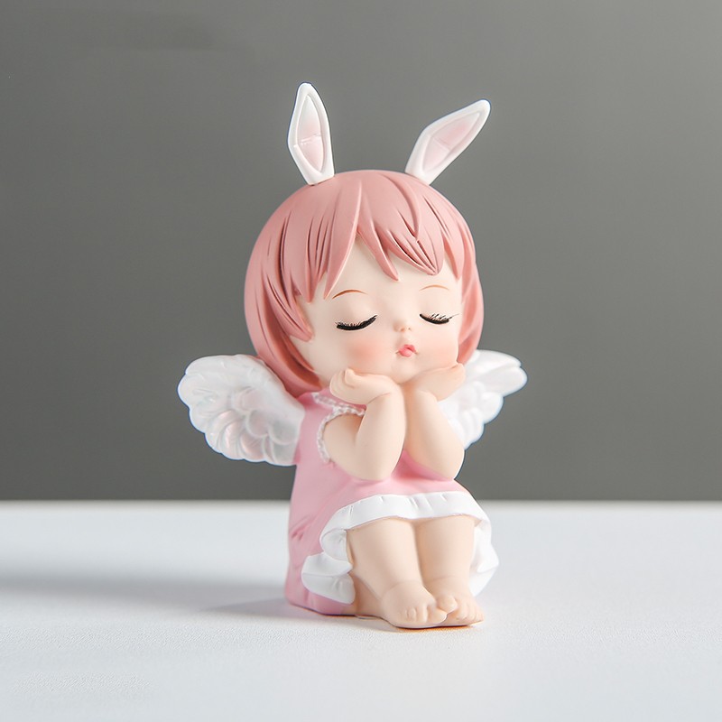 卡通搪胶小天使小摆件创意少女心生日礼物卧室装饰品开学教师节 安妮