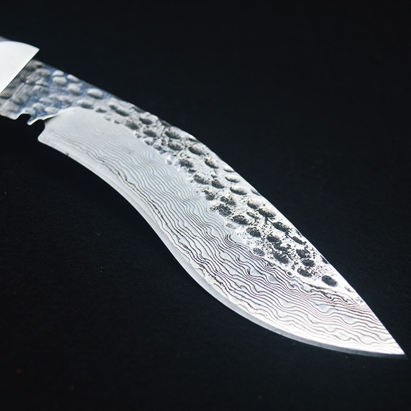 解析者 户外大马士革钢刀子高硬度锋利小刀直刀野外特战刀具防身军刀