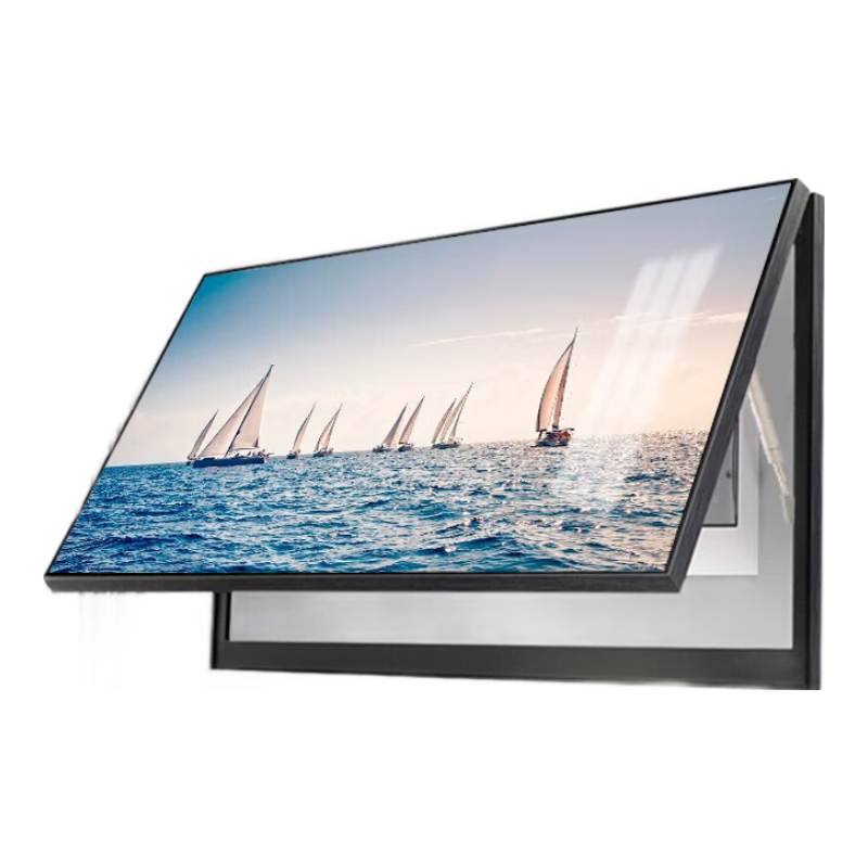 良品大師 大尺寸電表箱裝飾畫北歐風免打孔客廳餐廳掛畫配電箱遮擋壁畫電閘盒墻畫 揚帆起航（鋼化水晶畫面） 高45*寬90遮擋35*80 上掀款