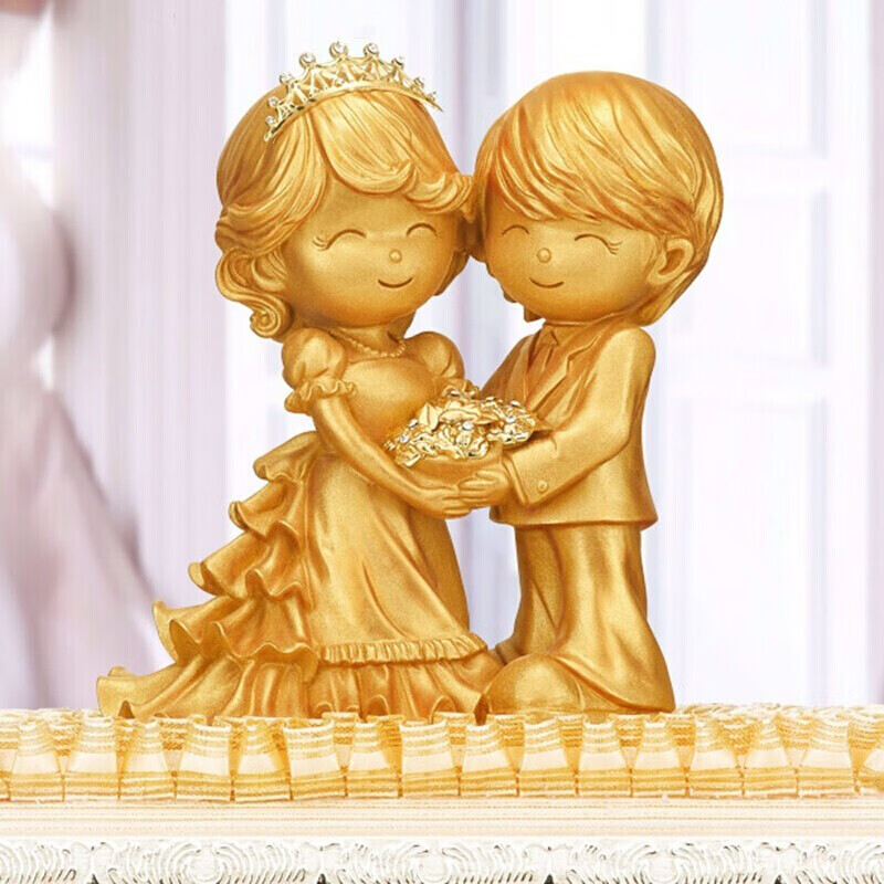 NWTB结婚礼物金箔百年好合婚庆摆件送朋友姐姐闺蜜新婚贺礼纪念日礼品 欧式百年好合