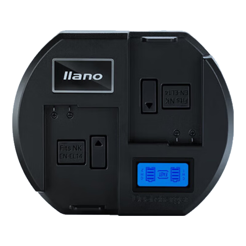 IIano 绿巨能 LIano 绿巨能 EN-EL14 相机电池快速充电器 黑色 2槽