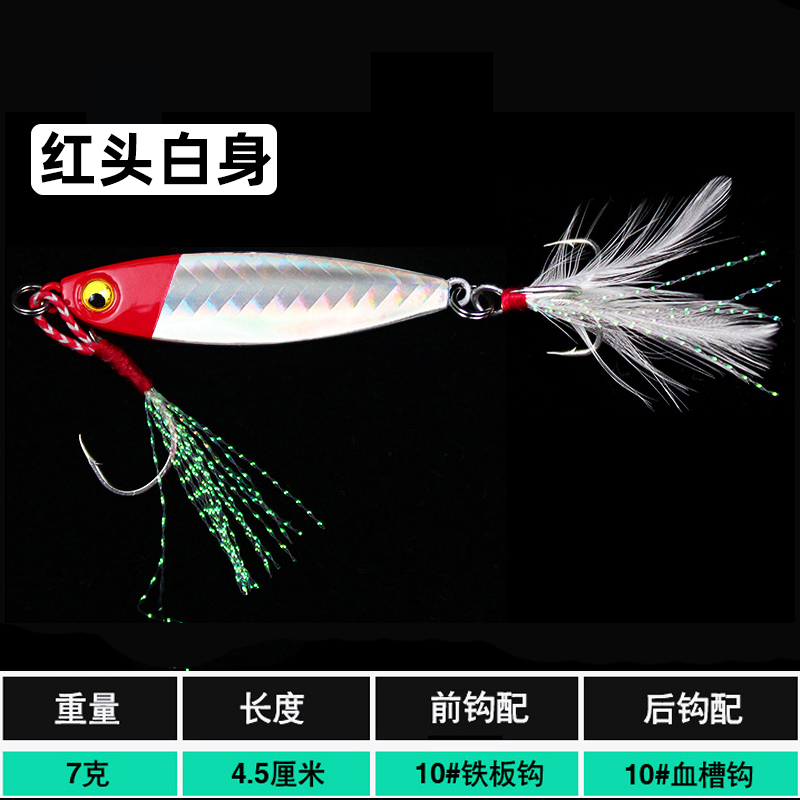 铁板路亚饵白条马口亮片路亚铁板饵超远投淡海水翘嘴假饵鲈鱼路亚装备