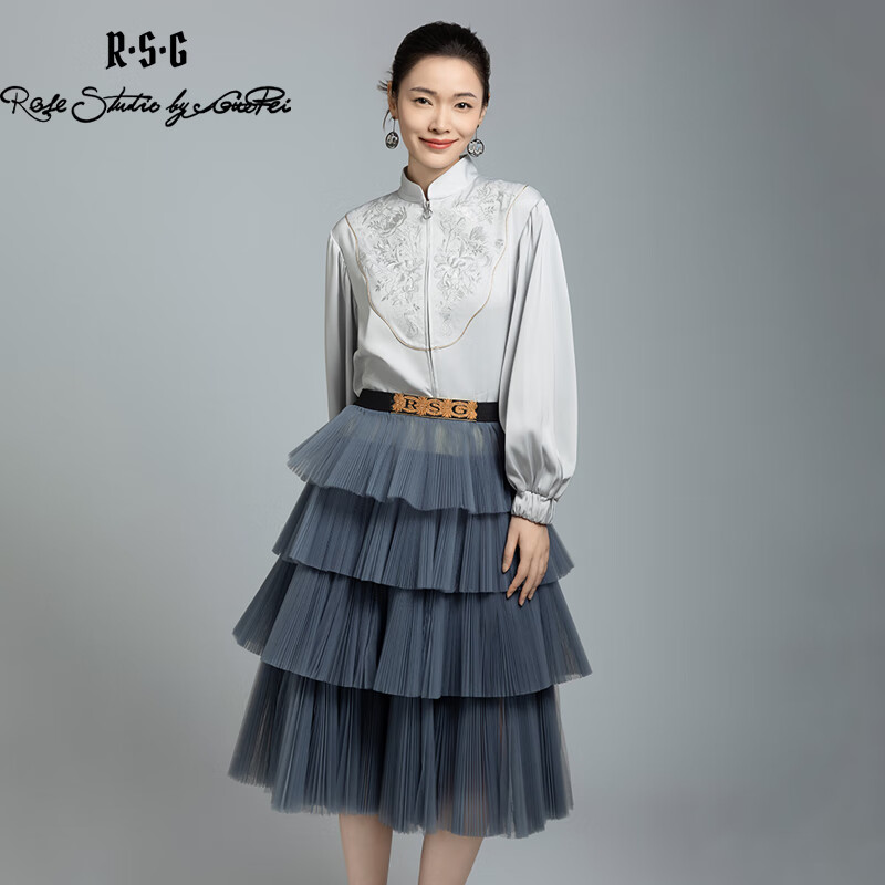 rosestudio by guo pei郭培线上成衣马卡龙色法式宫廷复古风层叠纱裙