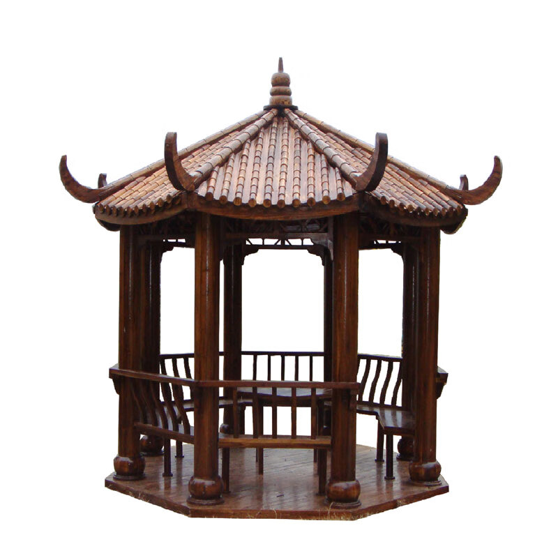 嘉菁衍户外凉亭庭院实木八角凉亭室外碳化木防腐木木屋凉亭简易仿古