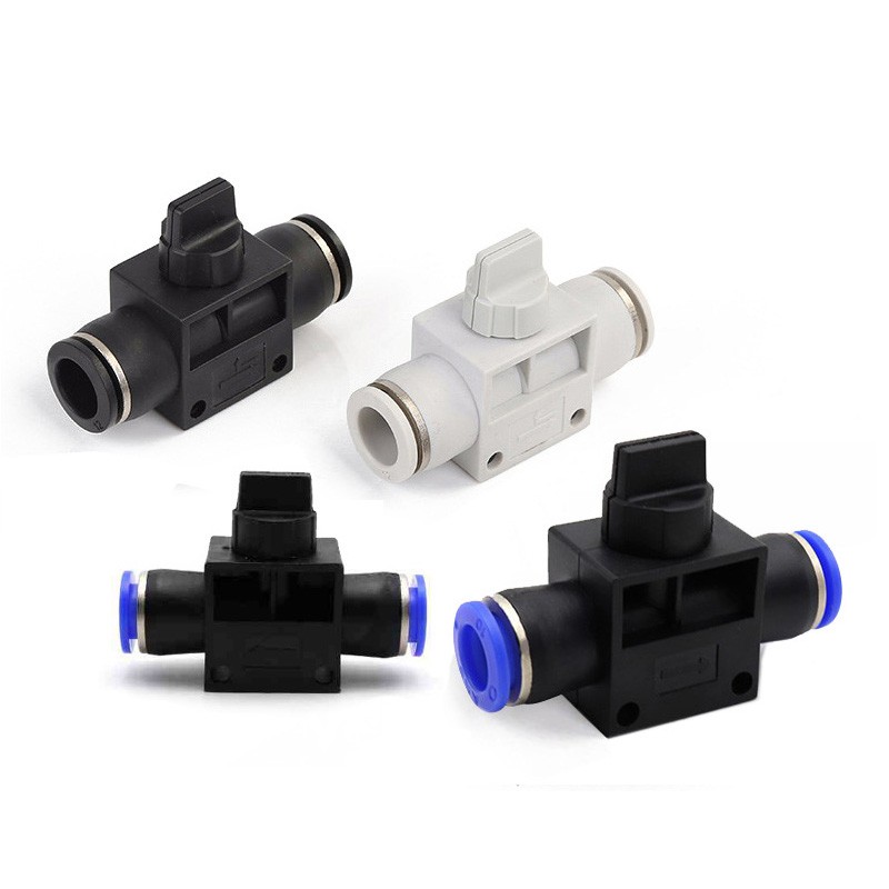 鑫官 气动接头开关快速接头节流阀调节阀气动元件插接头 hvff-10(黑色