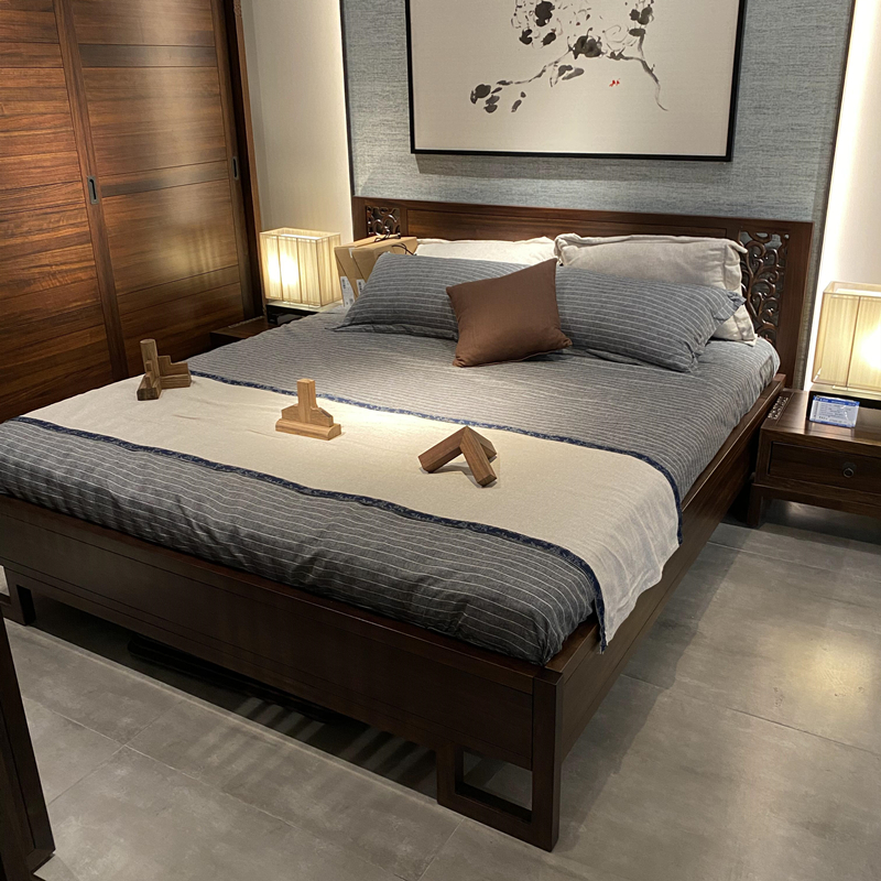 芬梵 新中式实木床1.