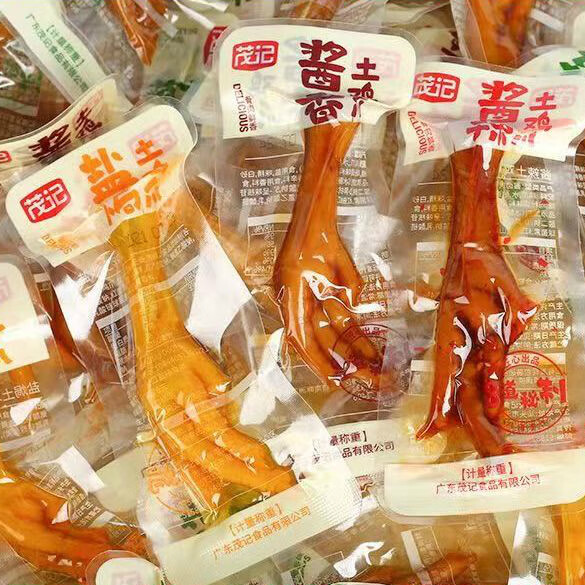 茂記土雞爪 多味有骨雞爪休閑解饞小零食 醬辣土雞爪168克*3包