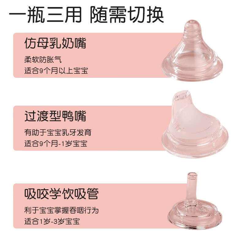伊斯卡尔(EASYCare)宽口径奶瓶一岁以上吸管鸭嘴吸嘴杯防胀气重力球ppsu吸管奶瓶套装 【企鹅奶瓶】绿色320ml
