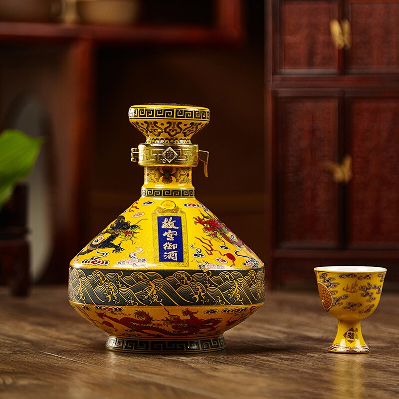 故宫御酒九龙坛52度500ml简装浓香型白酒礼盒百年御窖整箱装dmddaa