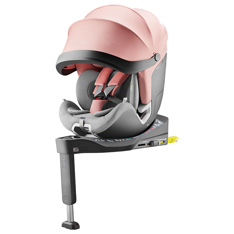 宝贝（Babyfirst）R153A汽车儿童安全座椅 isofix（约0-4-7岁）360°旋转 i-Size 灵悦智能款 流光粉