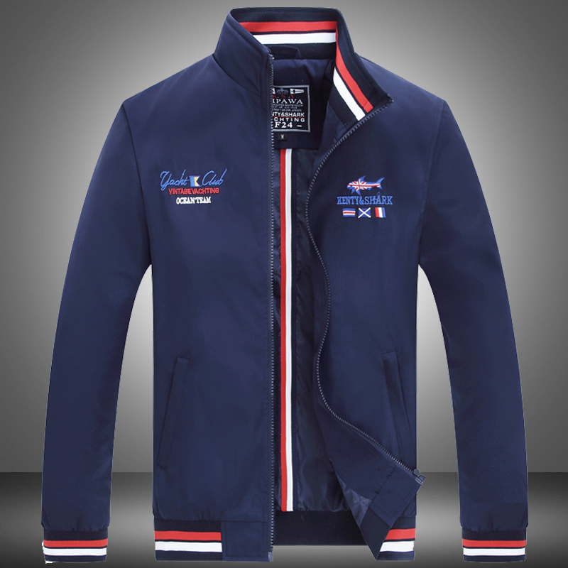 意大利鲨鱼服饰春秋夹克外套男保罗大码刺绣休闲宽松茄克衫男士外套潮