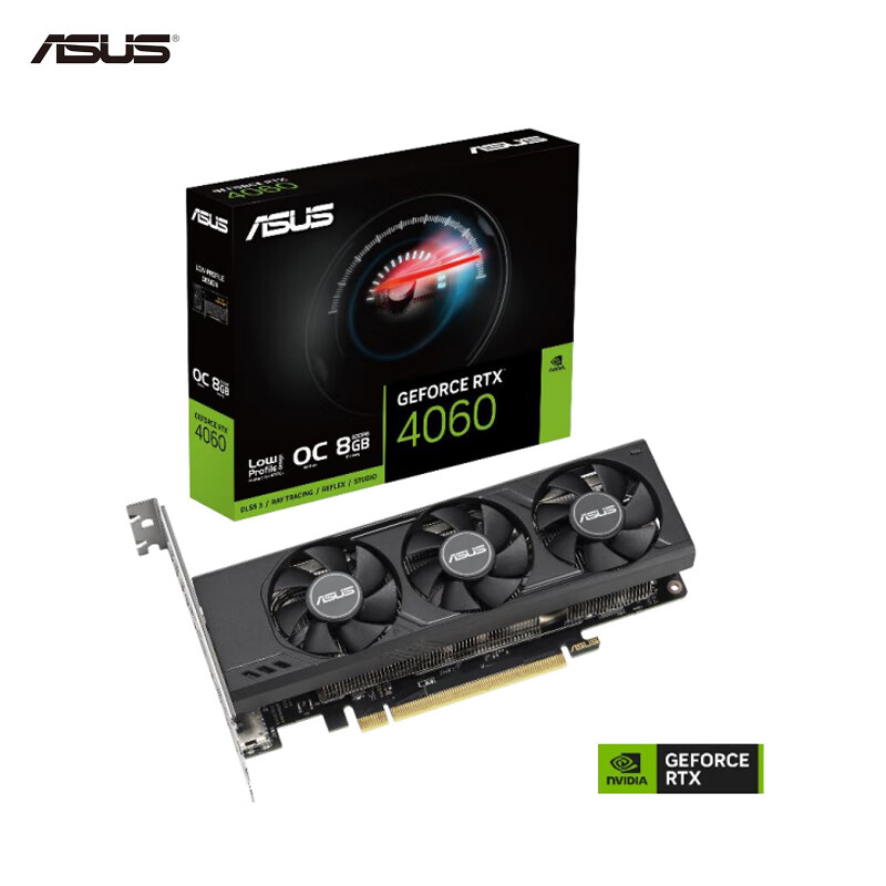 华硕（ASUS）GeForce RTX4060-O8G-LP-BRK 半高刀卡迷你小卡工控机显卡 游戏显卡