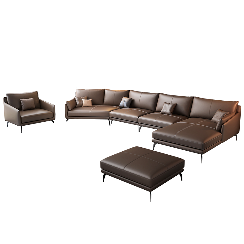 梵爱轻奢真皮沙发头层牛皮简约客厅沙发小户型意式极简直排沙发 三人位 标准版