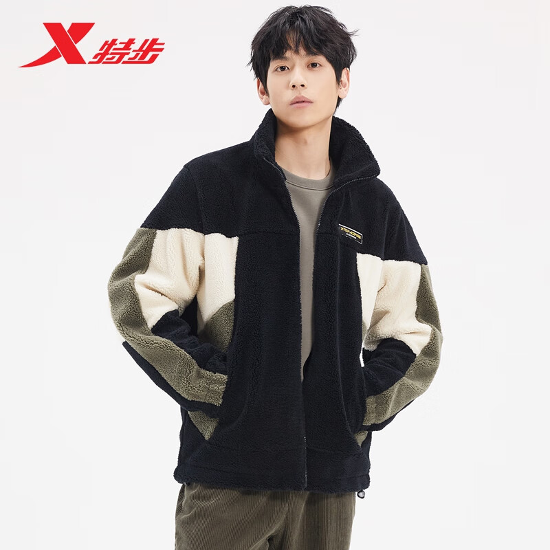 特步xtep谢霆锋明星同款秋冬季外套风衣男运动夹克连帽运动休闲羽绒服