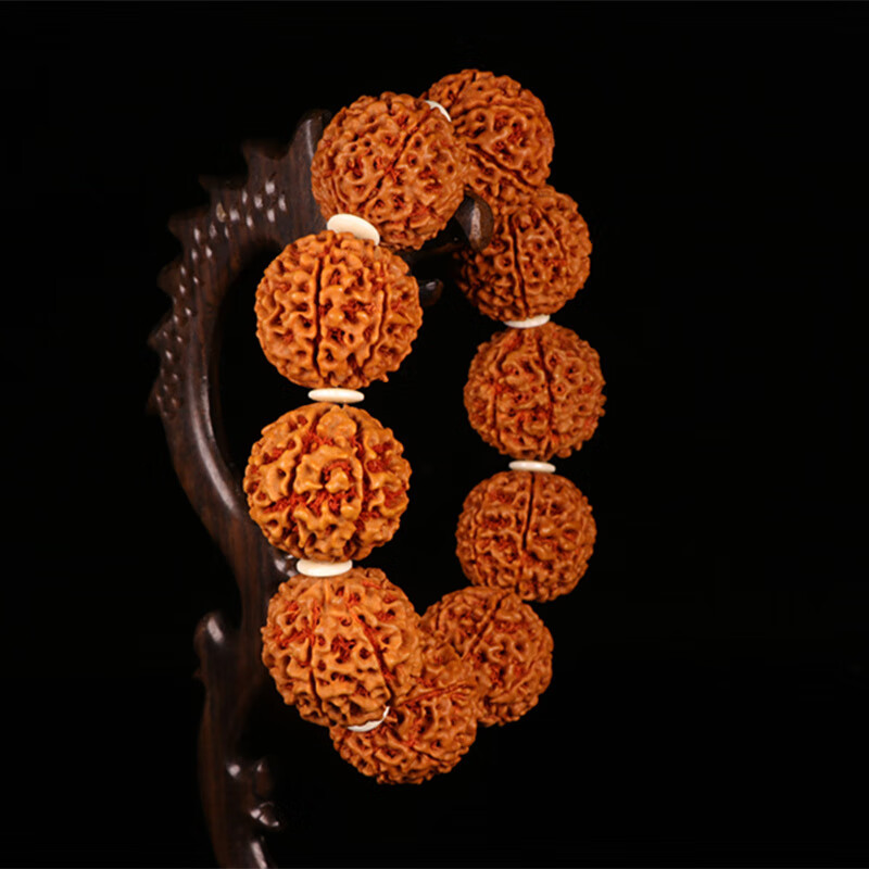 惠利得尼泊尔大金刚菩提手串男女通用款手链佛珠爆肉红皮双龙纹原籽散