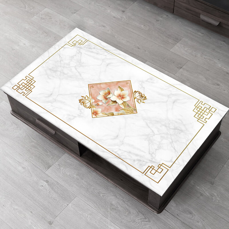 现代餐桌垫桌布防水防油免洗pvc防烫桌布茶几垫家用长方形 谢庭兰玉