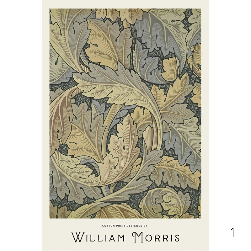 狼天影  william morris后现代美学威廉莫里斯花卉海报墙贴画宿舍墙上