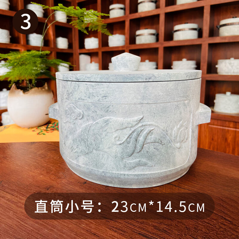 福致帆 西藏墨脱石锅纯手工中式打造天然皂石家用耐高温正宗林芝墨脱