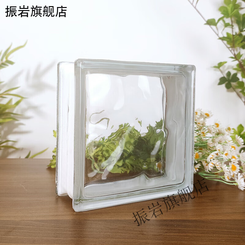 振岩透明玻璃砖大块空心砖隔断墙玻璃玄关卫生间办公室透明方形玻璃墙