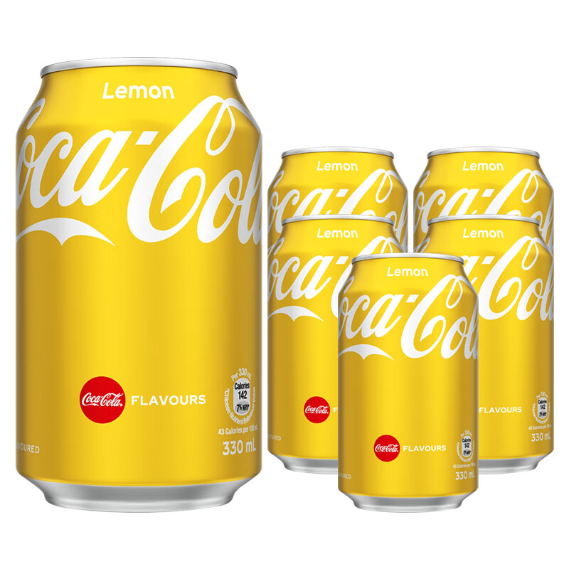 可口可乐（Coca-Cola）柠檬可乐碳酸汽水饮料 香港进口 ins网红休闲聚会饮品 柠檬可乐330ml*6罐
