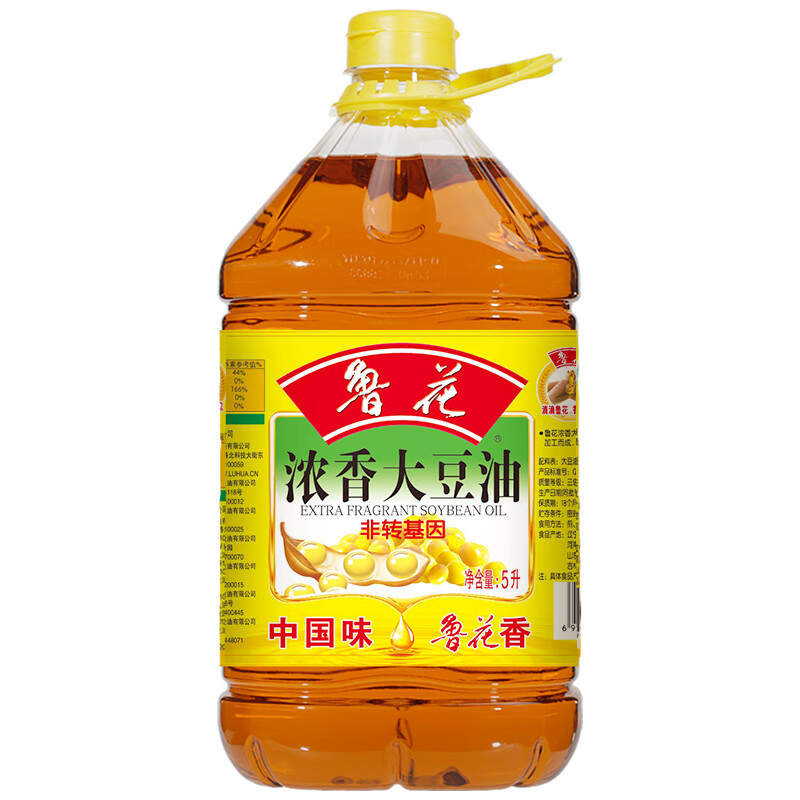 鲁花食用油 浓香大豆油 5L*1桶 非转基因食用油