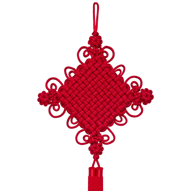 中国结挂件入户门 新款中国结挂件客厅入户门大红双线大号新中式背景