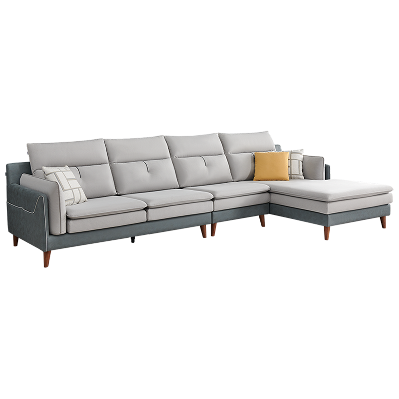 全友家居沙发现代简约大中户型客厅沙发北欧科技布沙发分段式靠背沙发家具组合102631 B款反向科技布沙发(1+3+转)