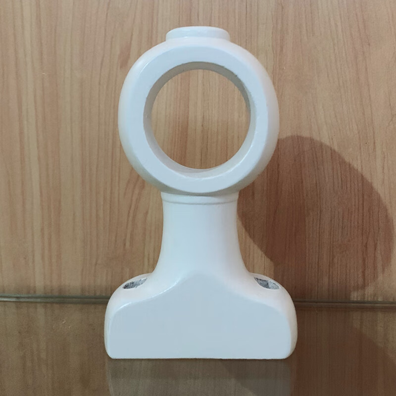 窗帘杆托架实木 老式通用罗马杆支架配件老款单双底座实木支架实 白色