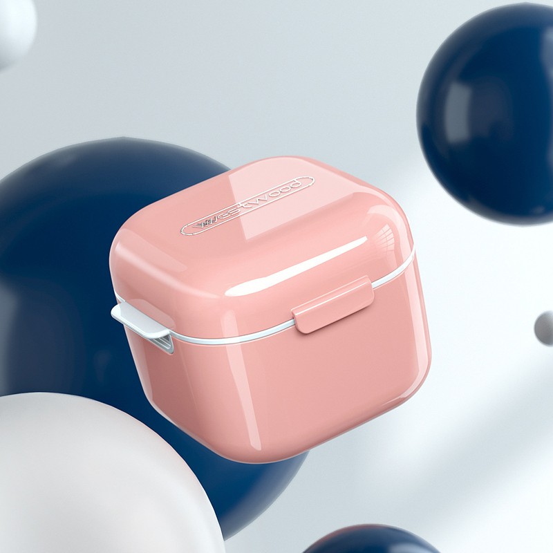 米德恩保持器牙套收纳盒子浸泡隐形牙齿放假牙清洗牙齿储存便携带 牙套浸泡盒【宝石蓝】 食品材质 