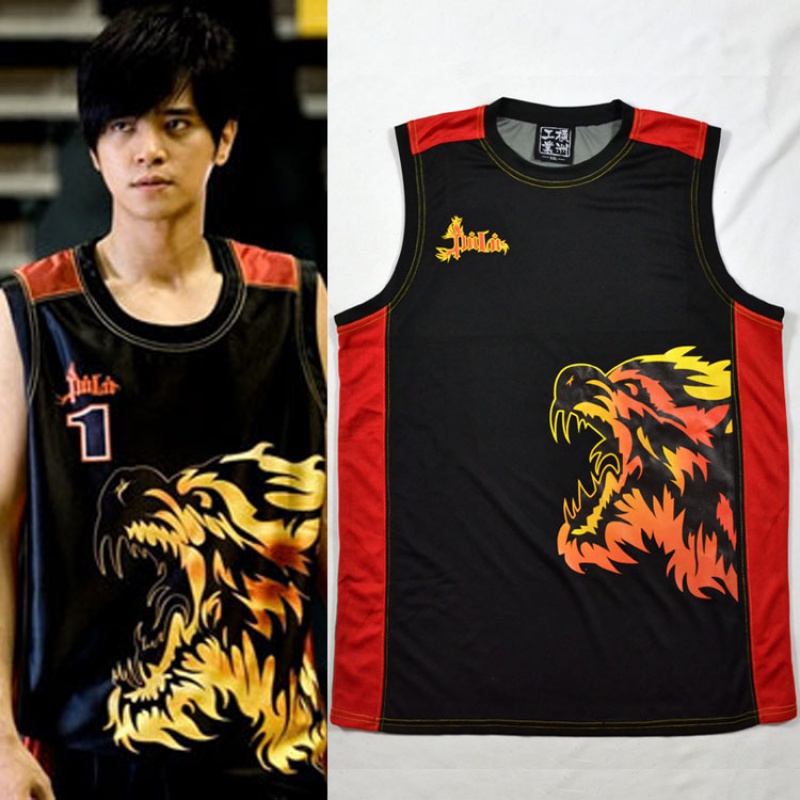 篮球火罗志祥吴尊横洲工业男女篮球服套装篮球衣队服霹雳烽火狼 黑色