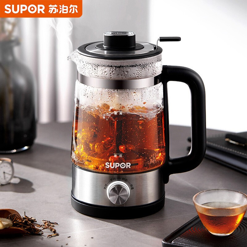 苏泊尔(supor)养生壶 复古喷淋式煮茶器煮茶壶烧水壶1l 电热水壶迷你