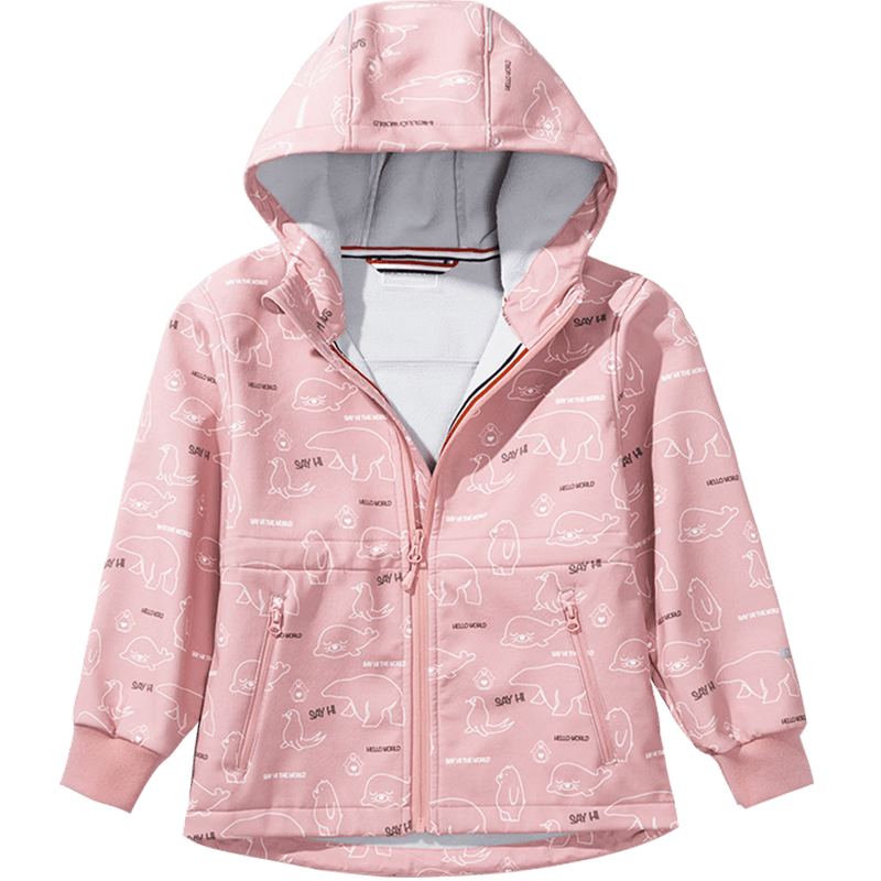 伯希和（Pelliot）户外儿童软壳衣男女秋冬加绒保暖登山防风防水外套13930611粉130