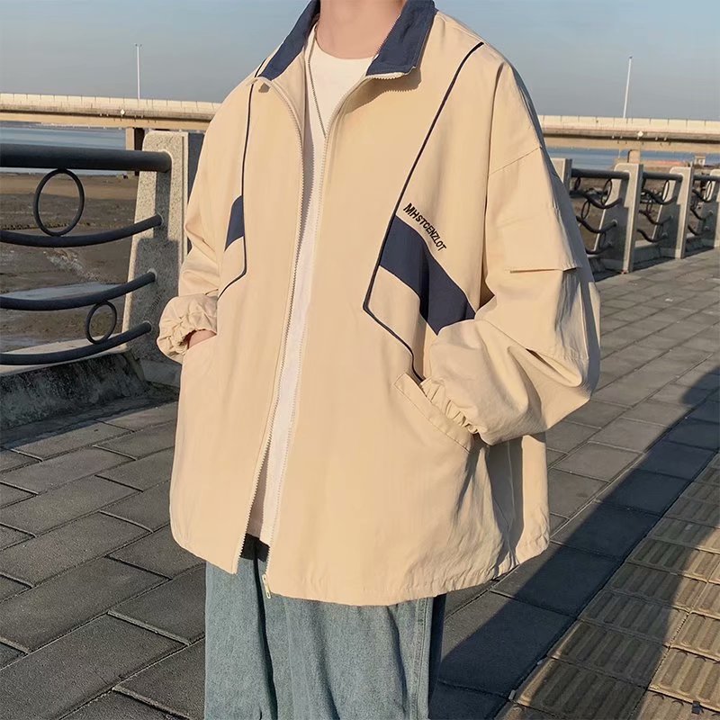 苏京猫港风工装外套男春秋休闲百搭潮流宽松潮牌ins夏季薄款原宿bf夹克 卡其色 2XL高性价比高么？