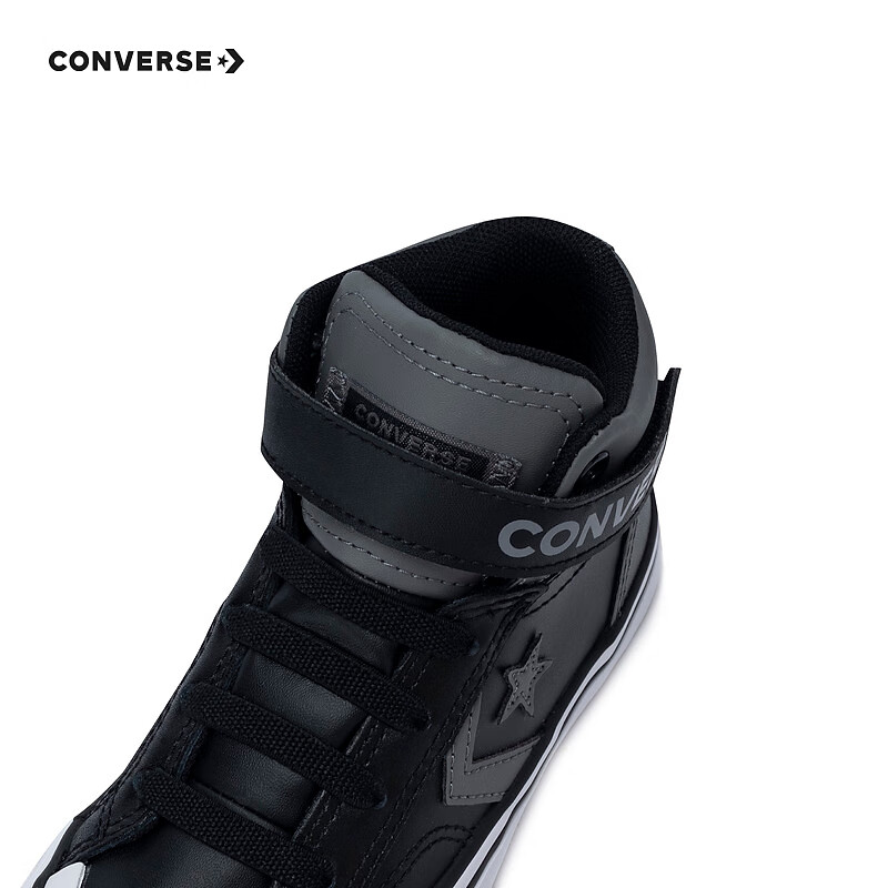Converse 匡威童鞋男女童鞋子2024冬季新款魔术贴易穿脱儿童休闲鞋 灰色 35码