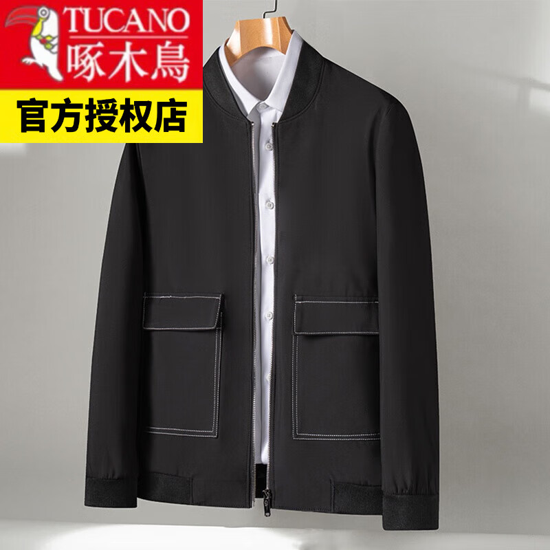 高档品牌爸爸秋装外套中年男士夹克衫春秋季30-50岁薄中老年男装