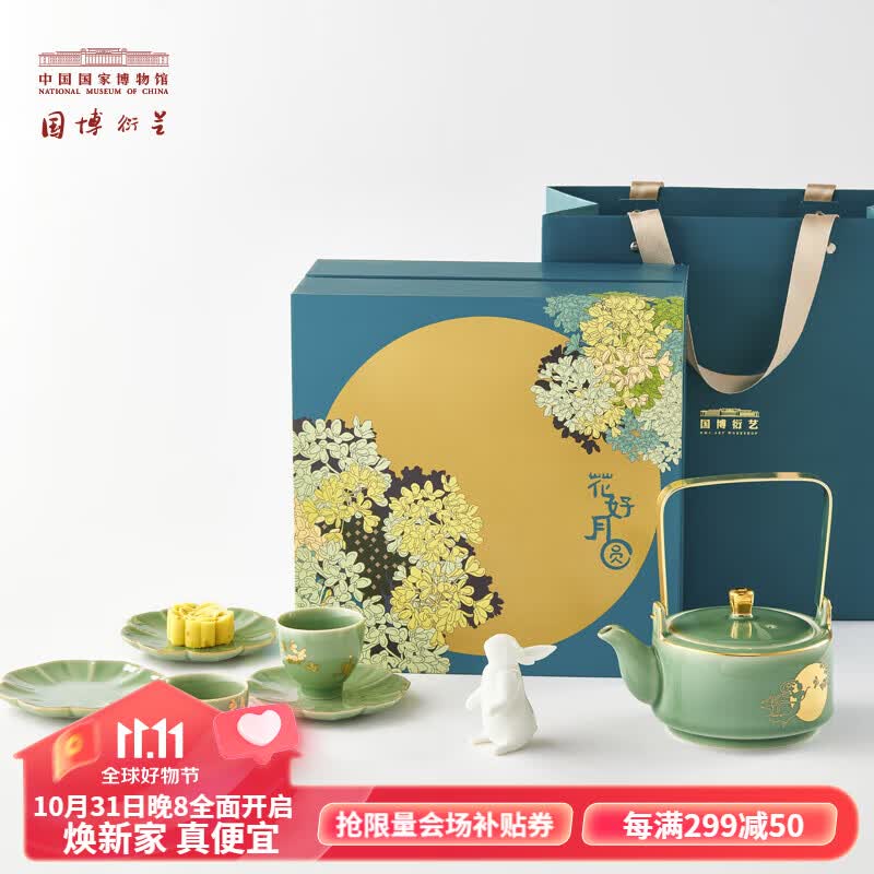 中国国家博物馆（NATIONAL MUSEUM OF CHINA）花好月圆茶具套装礼盒提梁壶创意国潮文创生日新婚礼物生日礼物 花好月圆茶具套装属于什么档次？