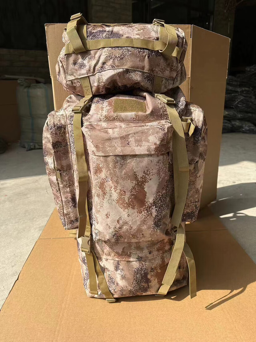 新式迷彩背囊带钢架户外登山包行李包 星空荒漠迷彩背囊110l