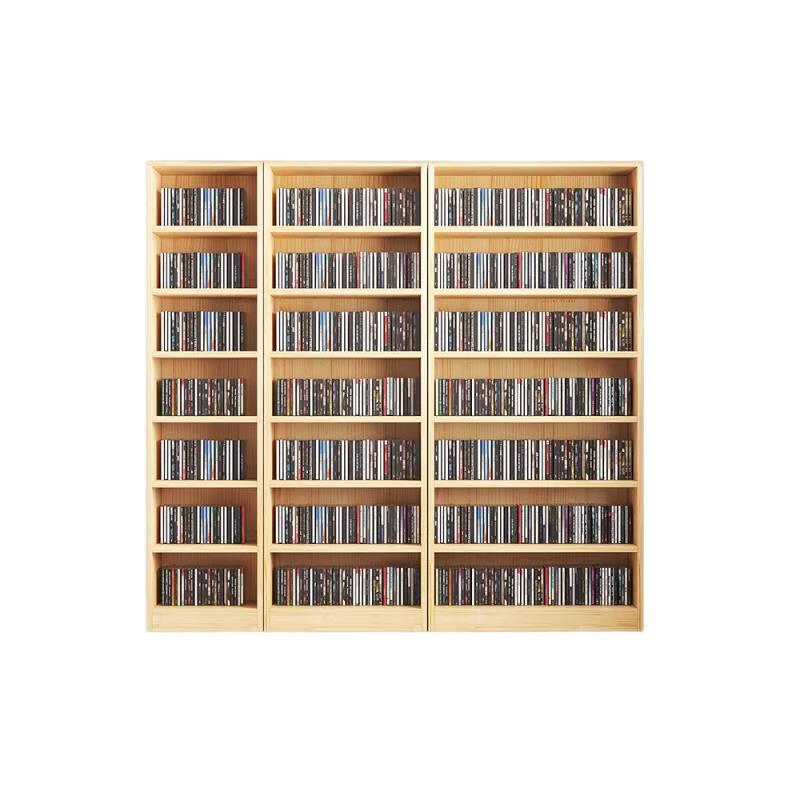 林家小子全實(shí)木書柜簡易書架置物架CD架DVD碟片架漫畫書柜書架 實(shí)木180*40*20cm7層