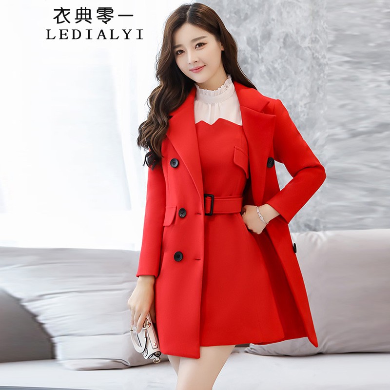 衣典零一两件套套装裙21年秋装新款秋冬季时尚气质女装套装遮肚子显瘦