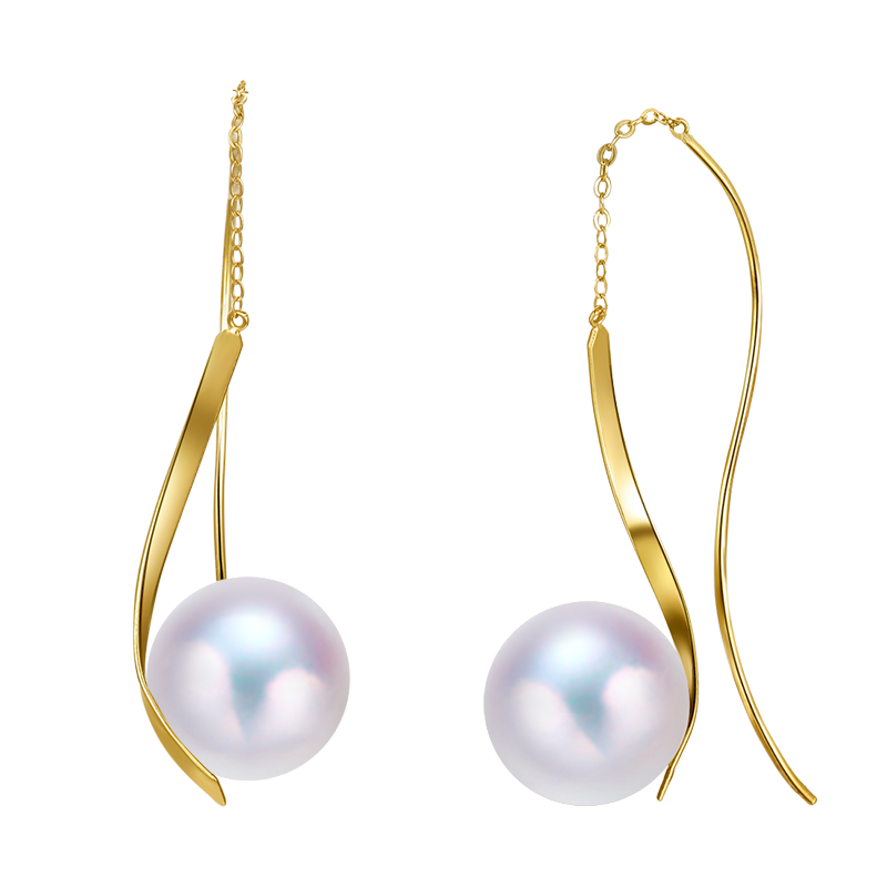 meluxe美奈 18K金akoya海水珍珠耳釘耳飾南洋金珍珠耳墜生日禮物送老婆 【微瑕】Akoya 7-7.5mm