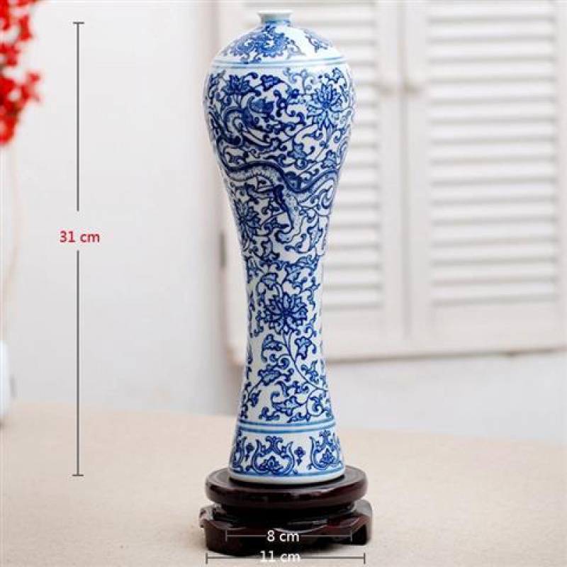 【精选直发】景德镇陶瓷器青花瓷花瓶摆件梅瓶美人瓶现代时尚家居客厅
