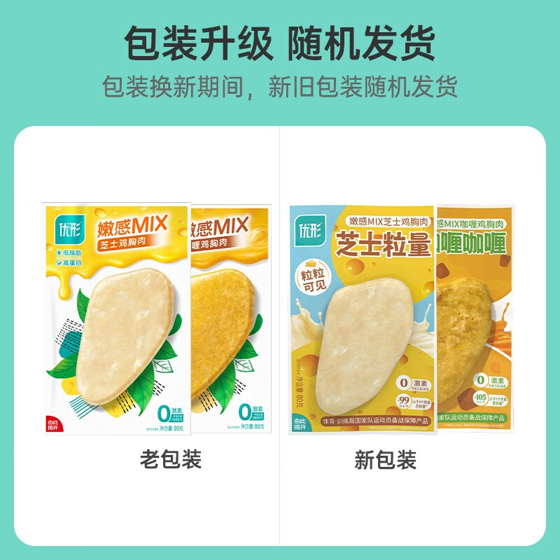优形(ishape)鸡胸肉嫩感MIX低脂轻卡高蛋白鸡胸肉冷藏速冻鸡肉休闲零食下午茶 【推荐组合】两口味组合80g*8袋